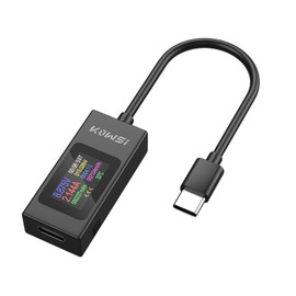 HUAZIZ USB C Tester Type C Meter Multimeter Voltmeter Current Meter 0-6.5A 4-30V, USB C Current Meter, Type C USB Charger with Colour LCD Display, Display Power Current Voltage Temperature