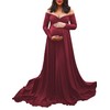 Saslax Maternity Off Shoulders Long Sleeve Half Circle Gown for