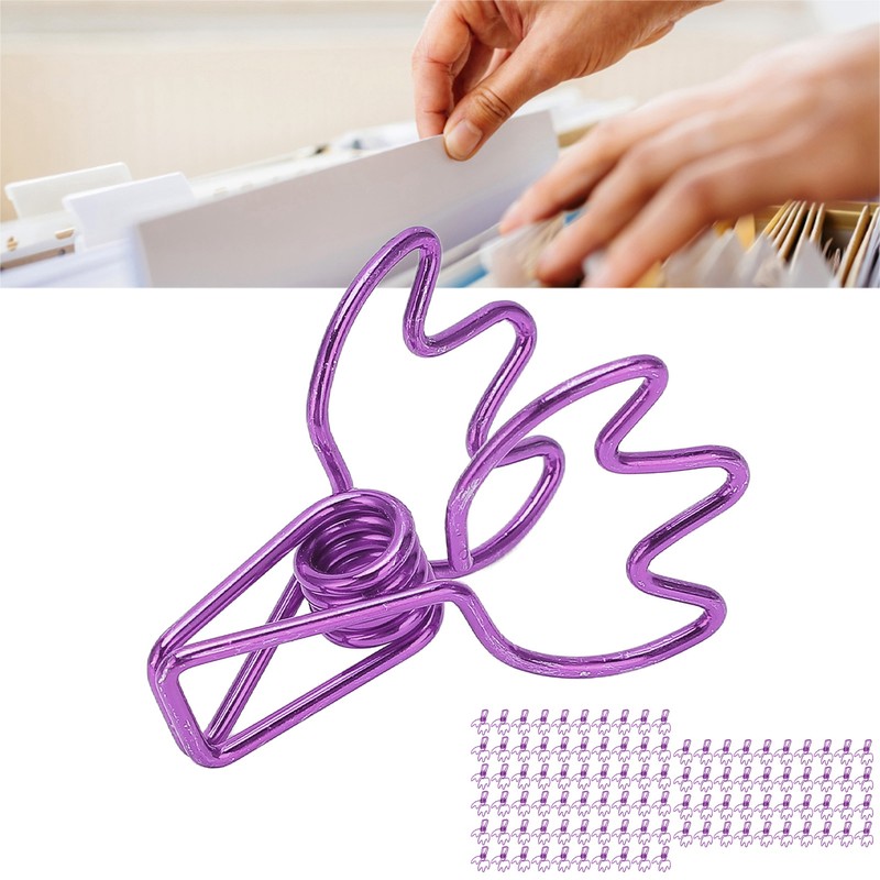 100Pcs Crown Shape Paper Clips Cartoon Cute Metal Binder Clips