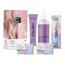 IGK Kit De Coloración Permanente | Rg French Rose - Fucsia Intenso | Cobertura Total De Canas + Fortalecimiento + Brillo | Sin Amoníaco