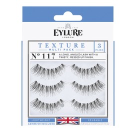 Eylure Texture False Lash, Style No. 117, Reusable, Adhesive Included, 3 Pair
