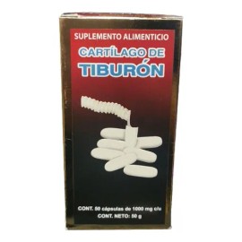 Cartílago De Tiburón 50 Capsulas 1000mg C/u AnaLGésico Dolor Sabor Sin Sabor