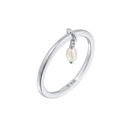 Elli Women's Basic Stacking Ring with Freshwater Cultured Pearl in 925 Sterling Silver, Sterling Silver, None