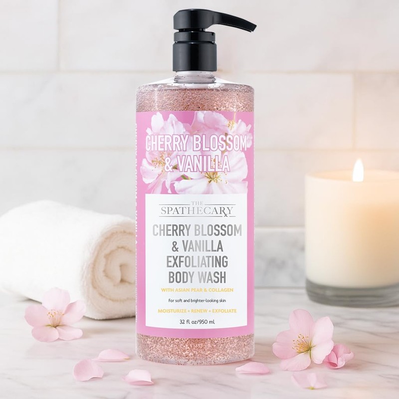 Gel De Baño Exfoliante De Flor De Cerezo Y Vainilla