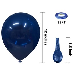 KBZVNAF Navy Blue Latex Party Balloons - 50 Pack 12 inch Round Helium Navy Balloons for Graduation Baby Shower Birthday Wedding Party Decorations