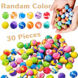 Steemjoey Pack of 30 Bouncy Balls, 20 mm Bouncy Balls, Springball Rubber Ball, Mixed Colours, Bouncy Balls and Children's Birthday Rubber Balls, Party Favours