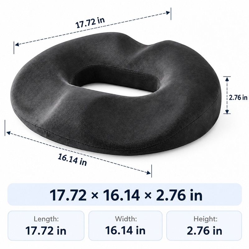 Memory Foam Seat Cushion for Office & Car – Ergonomic