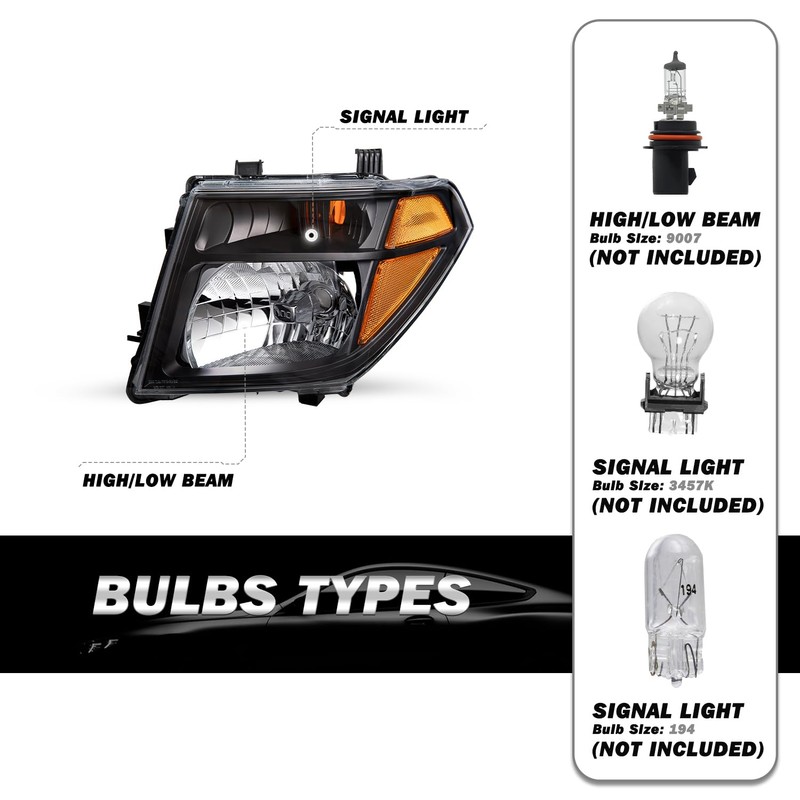 SOCKIR Headlight Assembly Fit for 2005-2008 Nissan Frontier / 2005-2007