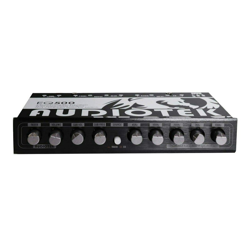 Audiotek AT-EQ500 5-Band Car Audio Graphic Equalizer with Sub Output