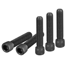 DTGN 5/16-18x1-1/2" (DxH) Hex Socket Screw - Pack of 10 - Suitable for Furniture Fixings - Full Thread 12.9 Carbon Steel Round Head Hex Screws - Black