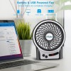 efluky 3-Speed Mini Desk Fan with LED Light, Portable 4.9-Inch,