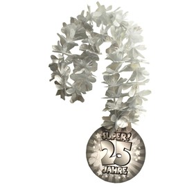 Hawaiian Necklace "25" Silver Wedding Anniversary, Plastic
