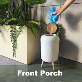 Yatmung Dog Poop Trash Can Outside - 2.5 Gal Bathroom Trash Can with Lid - Bedroom Garbage Can - Small Pet Waste Container with Lid - Outdoor, Office, Living Room - Plant Styled Dog Poop Bucket