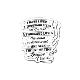 Books Quote Bookshelf Because I Read Library Bookish Gifts 3 Pcs/Pack Reading Sticker Die Cut Vinyl Decal Laptop Book Lovers Gift Ideas Cute Readers Stickers For Glasses Nerdy Decals For Cars