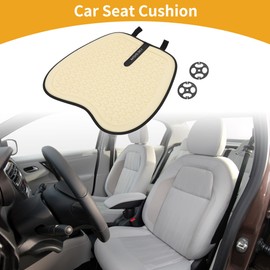 Partuto 1 STK. 49x48,5 cm Universal Autositzkissen - für Autofahrten Sitzschutz Pad Abdeckung Anti-Rutsch - Atmungsaktiver Stoff Beige