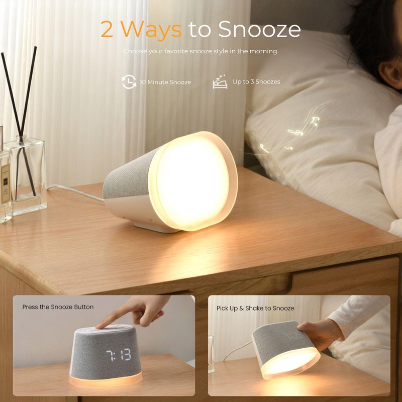 Sunrise Alarm Clock with Sound Machine Night Light for Bedroom