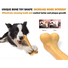 Indestructible Dog Toy for Aggressive Chewers, PP Chew Toy for Medium and Large Dogs, Durable Teething Toys for Puppies (Yellow, M/15CM)