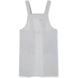 Edwin Hickory Apron, 2 Stage Adjustable Back Button, H-Shape, Both Side Pockets with Pen Holder, Navy, L, navy