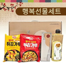Gift Set [Happiness] Gift Set (4 Types)] Holiday/Lunar New Year Gift Set / Cooking Oil/Frying Mix/Pancake Mix/Disposable Gloves [Ara Trading] Happiness Set (4 Types) 2ea