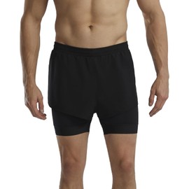 TYR Men's Trunks with Compression Liner Swim Lap Shorts