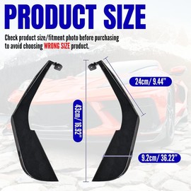 BILLFARO 2Pcs Front Bumper Side Canards,ABS Plastic Front Splitter Fin Body Side Spoiler Wing Crash Corner Protection Accessories for C8 Corvette Stingray Convertible/HTC Z51 2020+ (Black)