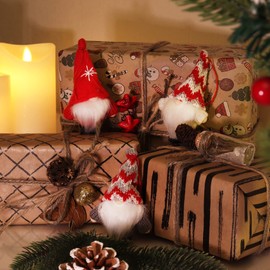 com-four® 12x Premium Hanging Santa Claus for the Christmas Tree, Charming Christmas Tree Figures, for Hanging as Tree Decoration, Christmas Decoration or Gift (Design 50 - Striped)