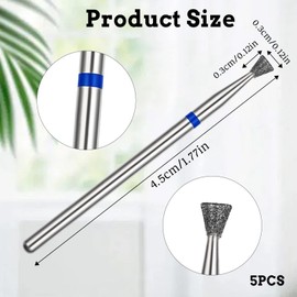 TIESOME 5 PCS Cuticle Clean Nail Drill Bit, Sanding Disc Nail Drill Bits for Acrylic Nails Safety Carbide Under Nail Cleaner Manicure Pedicure Supplies for Acrylic Gel Nails Home Salon & DIY