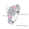 BONLAVIE Women's Wedding Engagement Rings April Birthstone Princess Cut White