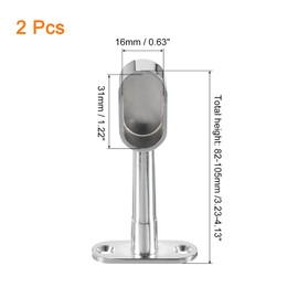 uxcell 2 Pcs 1.22 x 0.63 Closet Rod Support Bracket, Rod Holder Wardrobe Accessories Clothes Rail Seat for Bedroom Bathroom, Silver