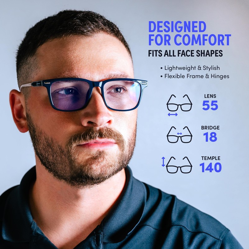 Lumadux Blue Light Glasses - Holmes (Midnight Navy)