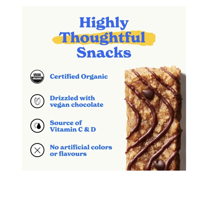 MadeGood Mornings Organic Chocolate Chip Breakfast Bars, 5 Count, 6oz