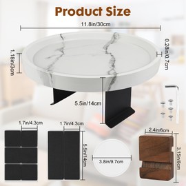 Xiyilike Couch Tray, Adjustable Couch Tray and Detachable Wooden Couch armrest Tray, Multifunctional Clip on armrest Table, with Phone Holder Suitable for Dining, Snacks, Remote Control