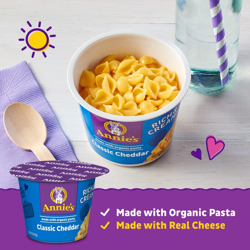 Annie's Microwavable Macaroni and Cheese Cups, Deluxe Rich and Creamy,