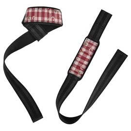 Correas de elevación con patrón de cuadros navideños de 26 pulgadas, antideslizantes para levantamiento de pesas, gimnasio, peso muerto, entrenamiento