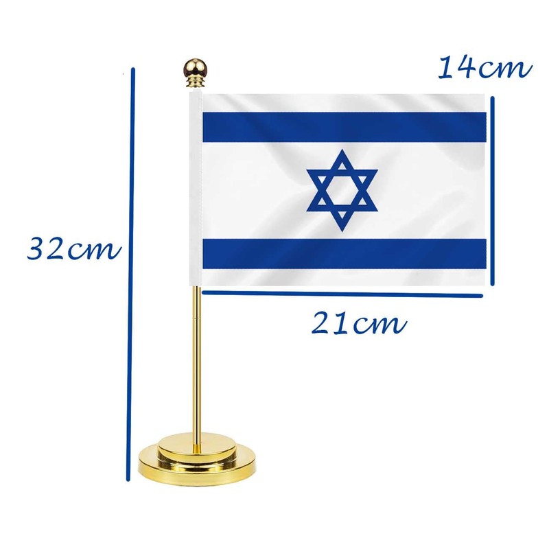 Israel Desk Flag, 30 cm Large Small Israelite Banner Outdoor,