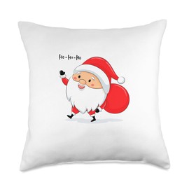 Cute Santa Claus with Sack Merry Christmas Design Throw Pillow