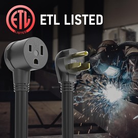 YESWELDER 20ft 250 Volt Welder Extension Cord 8 AWG Power Extension for Welding Machines， NEMA 6-50P to 6-50R