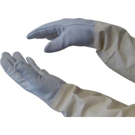 AGS Beekeeper Gloves Goatskin Bee Keeping Gloves Beekeeping Bee Gloves Protection (Large)