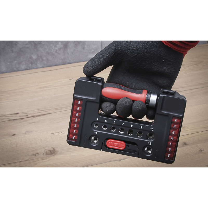 Kraftmann 20138 Socket Spanner Set with Ratchet Twist Handle for