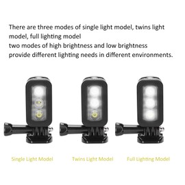 Denash Luz de Relleno para Buceo, Resistente Al Agua 45 M, LED de Alto Brillo, para 4/3+/3/2/1, SJ4000/5000/6000