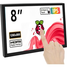8 Inch Touch Screen Portable Monitor, Mini HDMI Display, 1280 * 800 Resolution for PC Laptop Compatible with Raspberry Pi Game Consoles