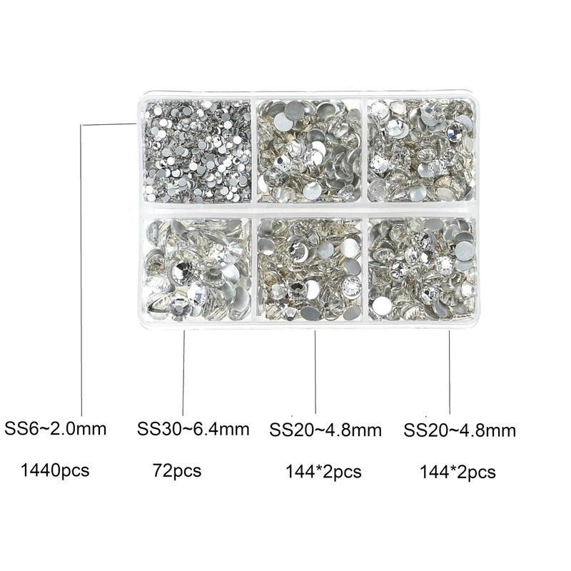 Jollin 4824pcs Flat Back Glass Nail Art Rhinestone Pendants 6