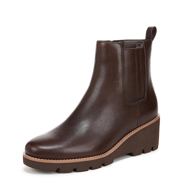 VIONIC Women's Aria Booties Ankle Boot, Dark Brown Leather, 7.5
