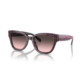 Coach HC8379U Universal Fit Sunglasses, Ruby Pearl Signature C/Grey Rose Gradient, 54 mm