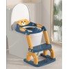 Potty Training Seat a 2 in 1 Potty Training Toilet for Kids Boys and Girls, with Splash Guard Anti-Slip Pad Step Stool(Yellow and Blue)