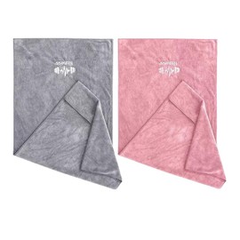 Set of 2 Sports Towels 95 x 40 cm Microfiber Fast Drying Fitness Sweat Towels Gym Towel with Fixation Fitness Towel for The Gym with Cover Non-Slip Function Quick Dry Towel (Light Gray + Pink)