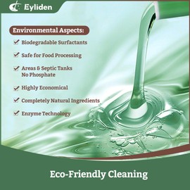 Eyliden 4pcs Bio-Enzyme Floor Cleaner - pH Neutral, Completely Natural Ingredients, Slip Resistance, Biodegradable Surfactants - Only Fit JX-30 Spray Mop (4x 10ml Cleaner Concentrate)