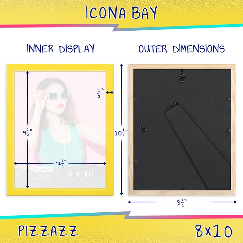Icona Bay 8x10 (20x25 cm) Picture Frame, Yellow Colored Solid