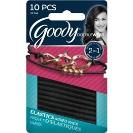 Goody Double Wear Hair Elastics Mixed Pack With Gold Beading