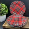Mikasa Bone China TARTAN RED Plaid Christmas Salad Plates 9"